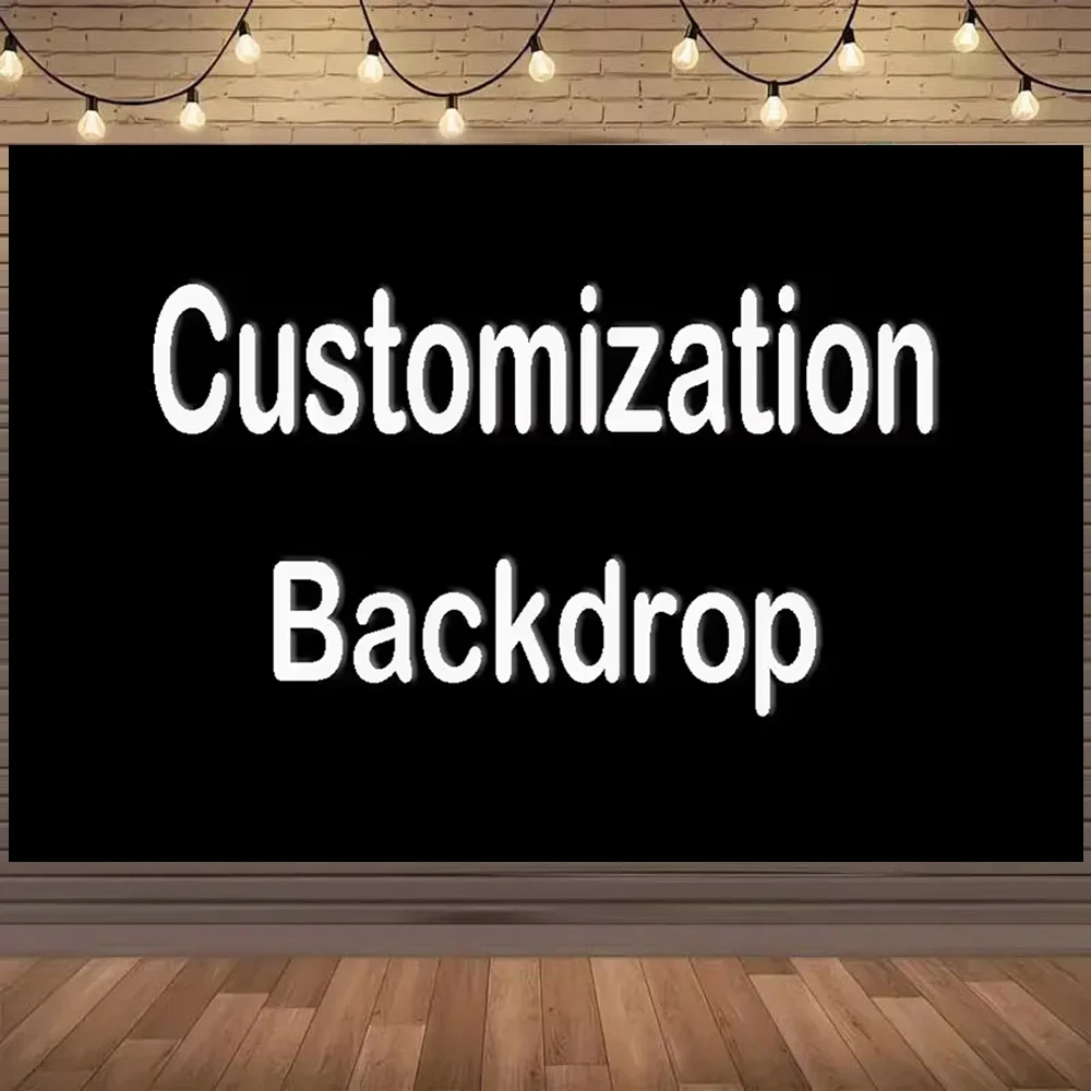 Custom Text Size Background Personalized Backdrop Children Kids Photography Studio Birthday Banner Background Printing Big Size