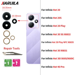 NEW Back Rear Camera Glass Lens Cover With Adhesive For Infinix Hot 20 20S Play 30 5G 30i X669 40 Pro Smart 7 8 HD Zero 20 30