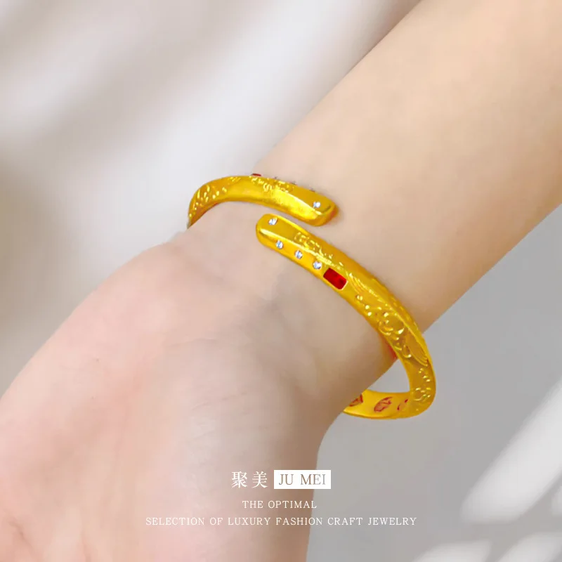 

Браслет женский из настоящего золота 9999 пробы (24K), в том же стиле, что в магазине, открытый, красивое ювелирное украшение, подарок на день рождения