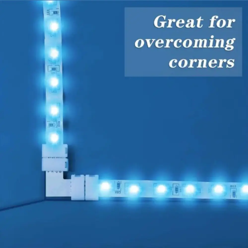 

4Pin Design LED Strip Extension Connector 10mm Width 5-24V Voltage RGB LED Strip Connector Clip Installation PCB Connection