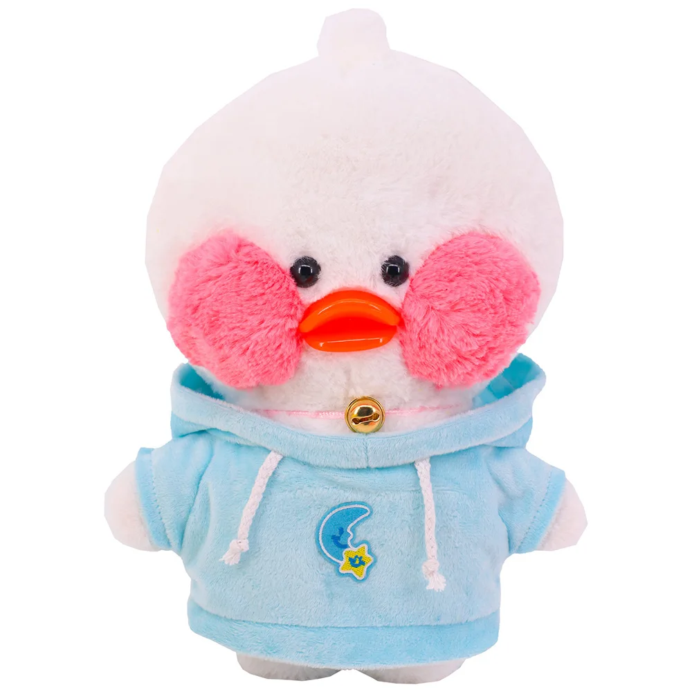 Kawaii peluche anatra bambola vestiti felpe con cappuccio per 30cm lalafanfan accessori peluche peluche cartone animato animale abbigliamento regali di compleanno