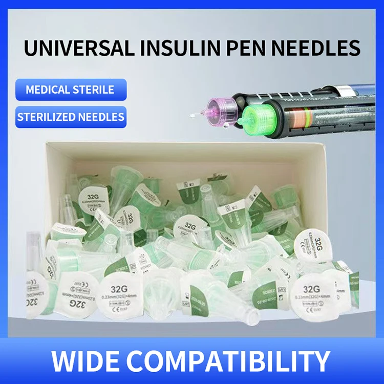 100Pcs Disposable Insulin Pen Needles 31G 32G 4mm 5mm 6mm 8mm Ultra Thin Wall Sterile EO Universal Fit Most Insulin Pens Individ