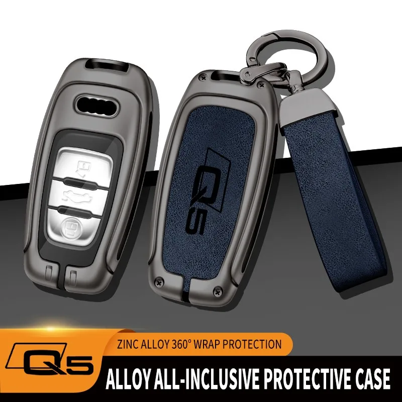 

Zinc Alloy Car Key Case For Audi Q5 Remote Control Protector For Audi Full Series Q5 A4 A6 A7 A5 Car Key Cover Accessories