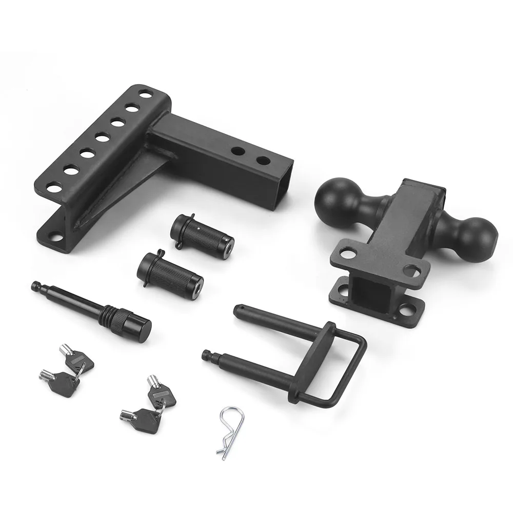 6 inch adjus   anti-theft trailer hitch, 2 inch receiver, 2 
