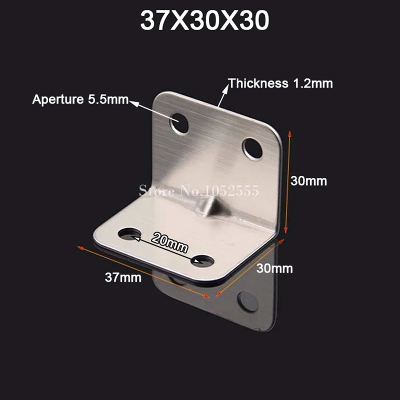 Courier 500PCS Stainless Steel Right Angle Corner Braces L Shape Board Frame Furniture Reinforce Brackets Fastening Hardware