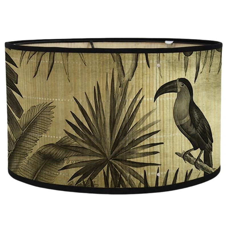 

652F Vintage Drum Lampshade Chandelier Light Shades Printed Lamp Shades Hanging Light Covers for Floor Lamps & Pendant Light