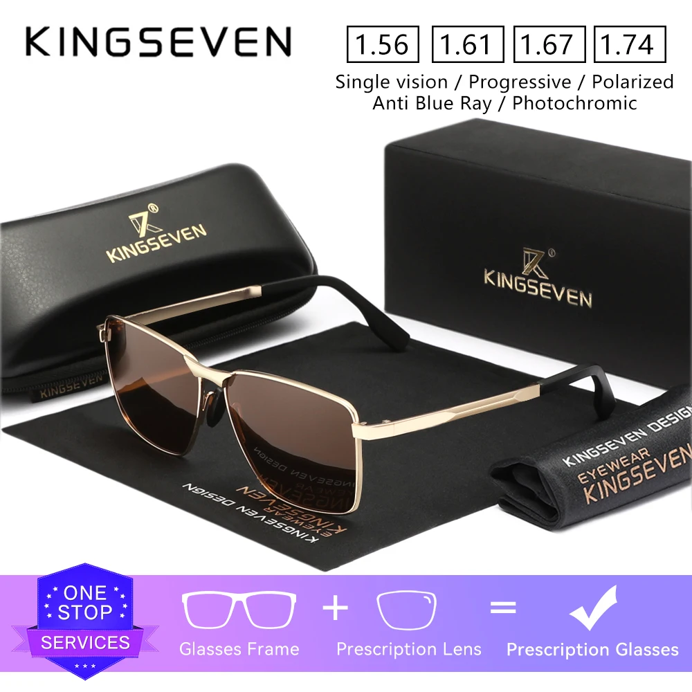 KINGSEVEN العلامة التجارية القيادة عدسة بصرية النظارات الشمسية وصفة طبية قصر النظر مد البصر النظارات التقدمية الرجال/النساء النظارات في الهواء الطلق