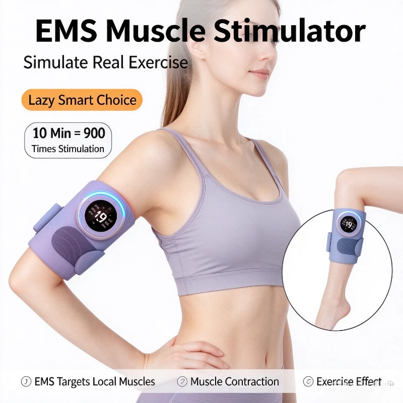 Arm and Upper Arm Slimming EMS Microcurrent Device, Portable Vibration Swing Massager, Arm Fat Removal Shaper for Thigh Toning