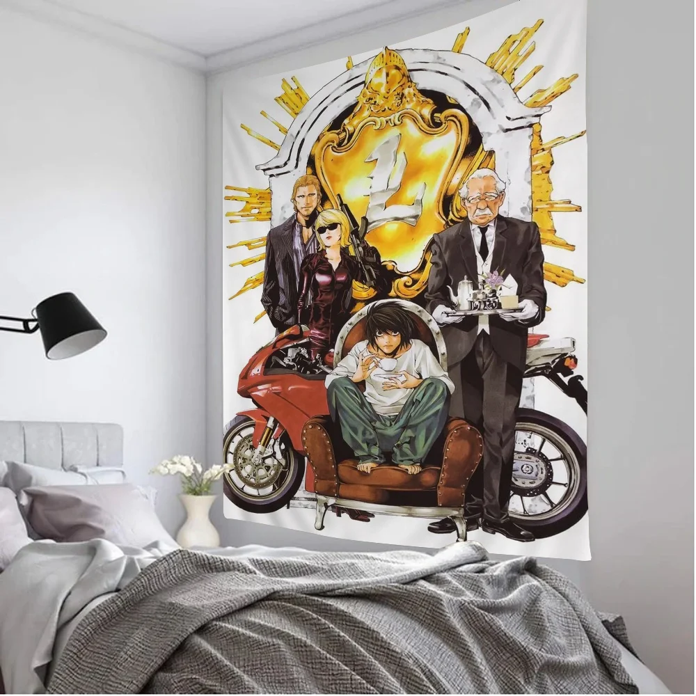 مذكرة الموت نسيج طباعة كبيرة جدار الفن الخيال العلمي غرفة المعيشة ديكور المنزل بطانية لغرفة النوم النوم تصميم الجدار الشنق