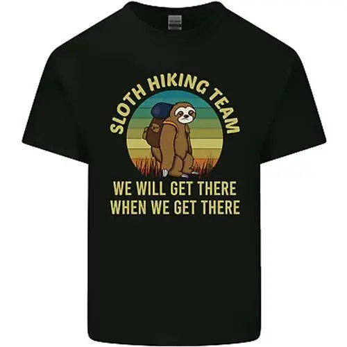 Sloth Hiking Team Funny Trekking Walking Mens Cotton T-Shirt Tee Top