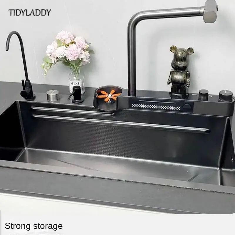 Waterfall Kitchen Sink Pull Out Waterfall Water Tap Kitchen Sink Multifunction Kitchen Faucets Novel Kitchen Accessorie