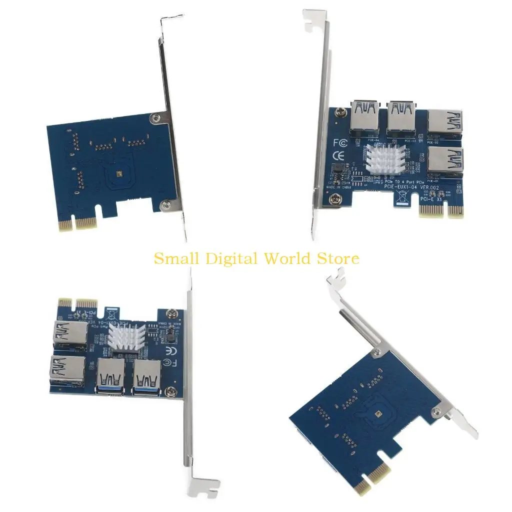 77UB PCI-E to PCI-E Adapter 1 to 4 Slot 1x to 4x USB3.0 Special Riser Card Converter
