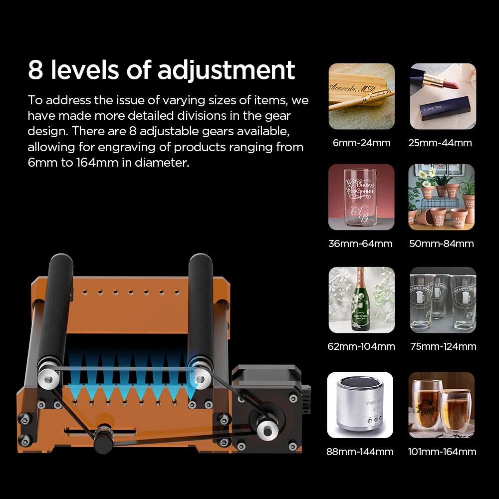 ACMER M3 Laser Rotary Roller Laser Engraver Y-axis Rotary Roller For  95% of laser engraving LightBurn LaserGRBL