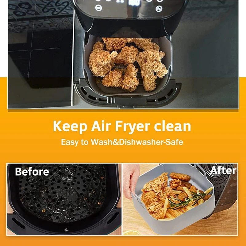 5.5 L Square Compressed Air Fryer Accessories, For Cosori Ninja Cecotec Innsky  5.5 L, 6 L, 6.2 L Air Fryer