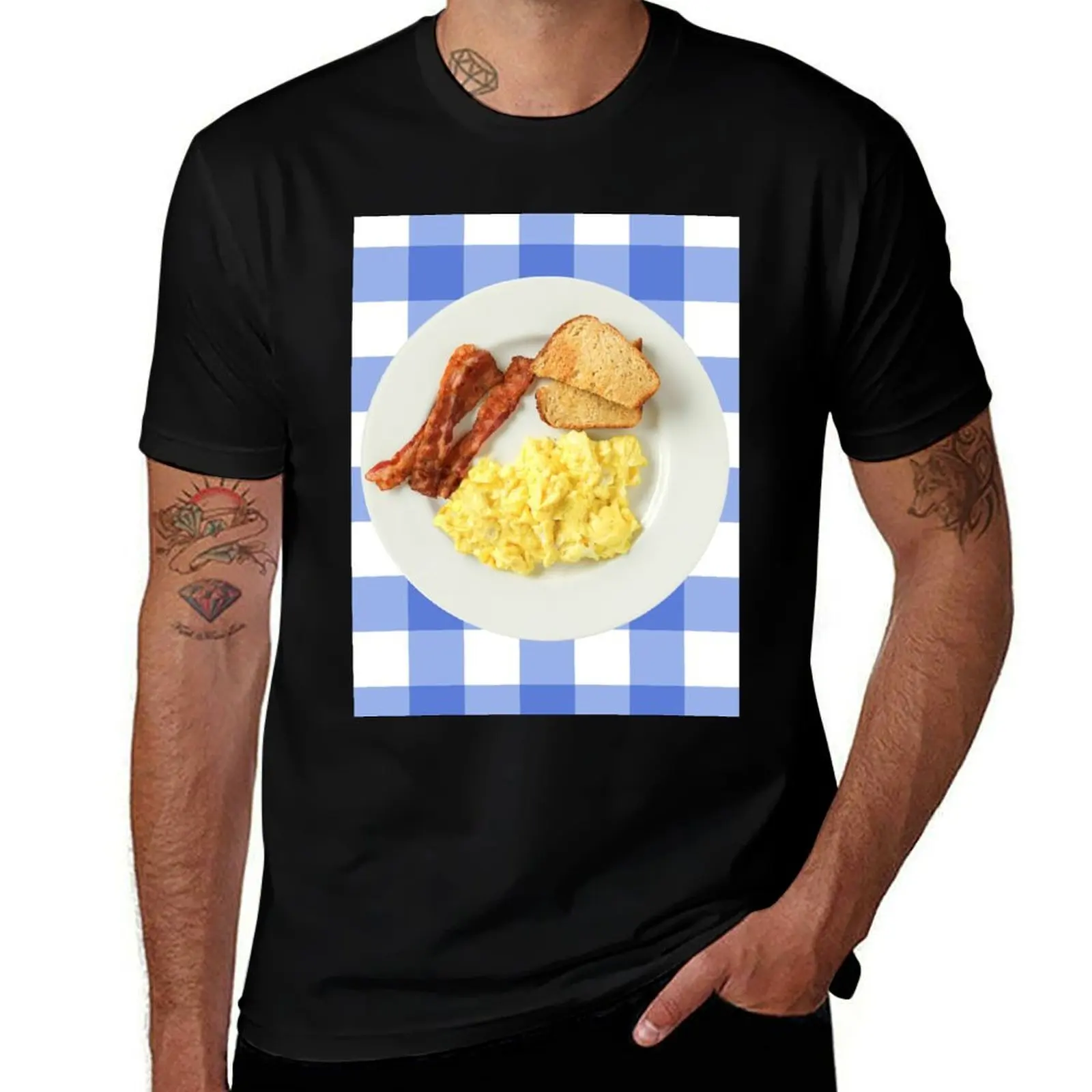 Breakfast Ron Swanson Poster Bacon Eggs And Toast T-Shirt Fashion Pattern Printed Tee Shirt T-Shirt