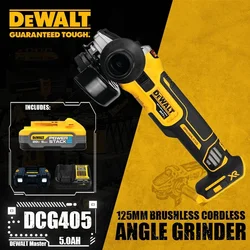 DEWALT DCG405 Kit 125MM(4.5in) Brushless Cordless SLIDE SWITCH SMALL ANGLE GRINDER WITH KICKBACK BRAKE 20V With Battery Charger