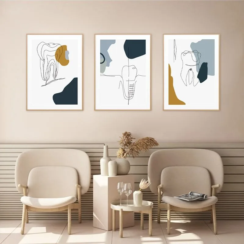 Abstract Nordic Dental Hospital Clinic Wall Decoration Painting Children Oral Tooth Implant Poster Pictures Canvas Home Decor
