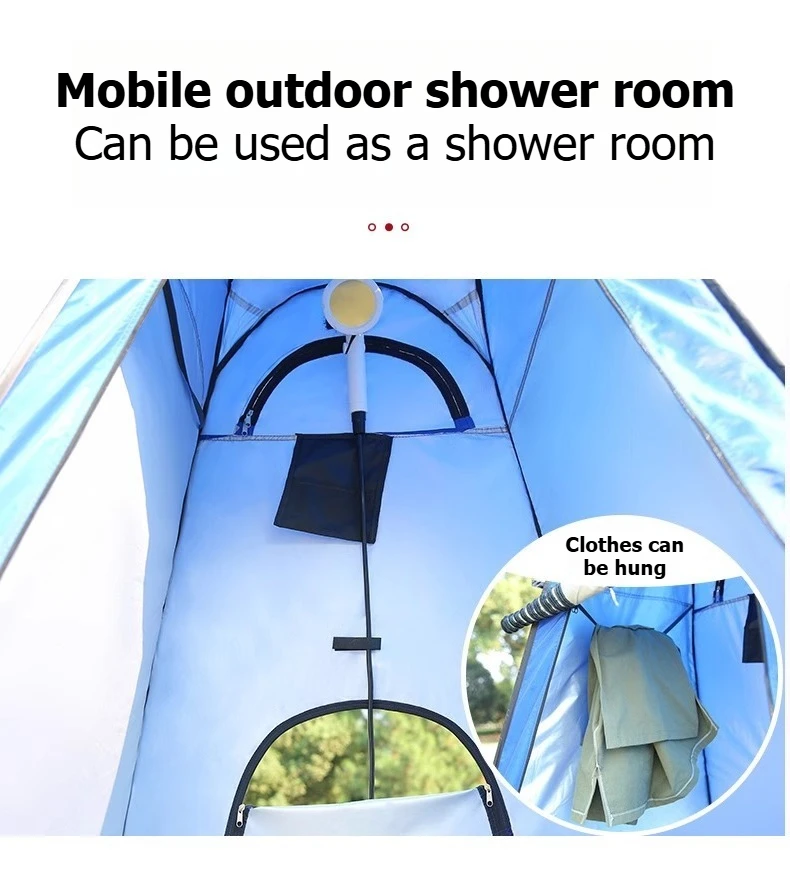 Tragbares Camping-Badezelt, Umkleidezelt, mobile Toilette, Außendusche, Camping, schnelles Aufstellen, kein Badezimmer zum Aufbauen erforderlich – Detail 7