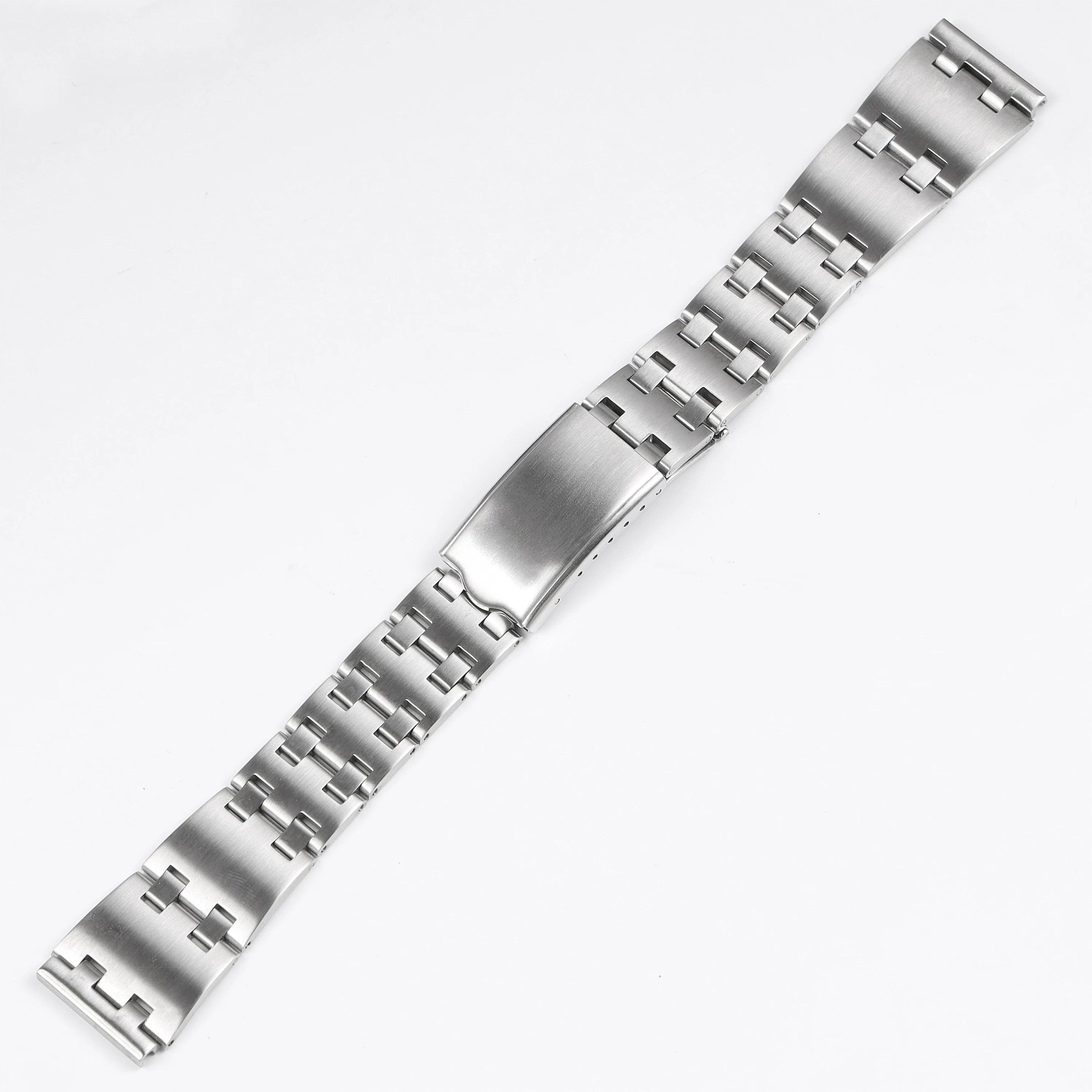 

Brushed Silver Stainless Steel Vintage Watchband 19*21mm Metal Wrist Strap Bracelet for SEIKO Bell Matic 4006-6002