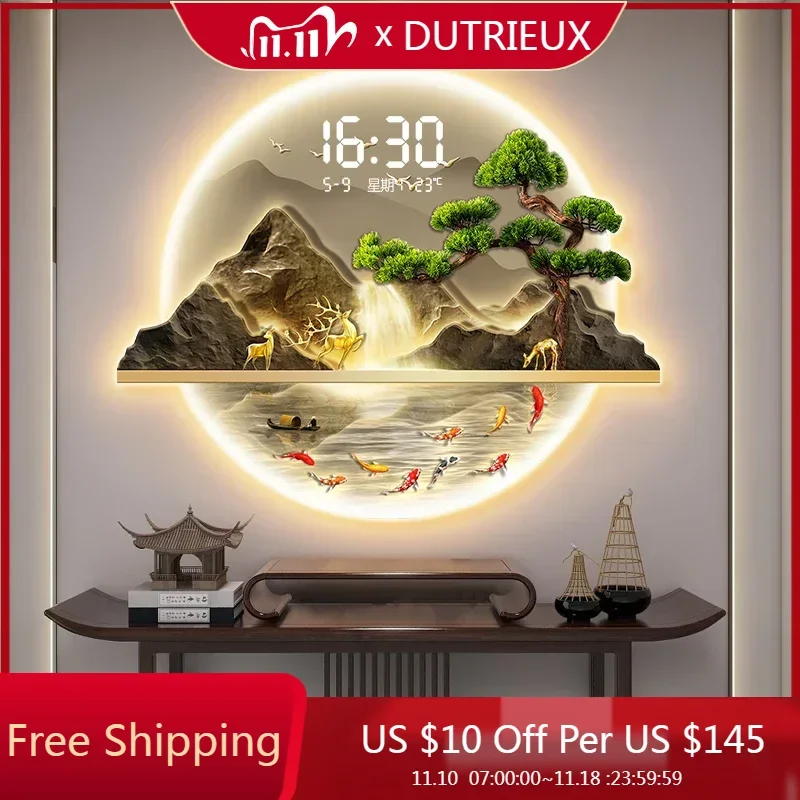 Art Mural Wall Clocks Led Living Room Led Luxury Design Minimalist Round Wall Watch Creative Relogio De Parede Home Decoration