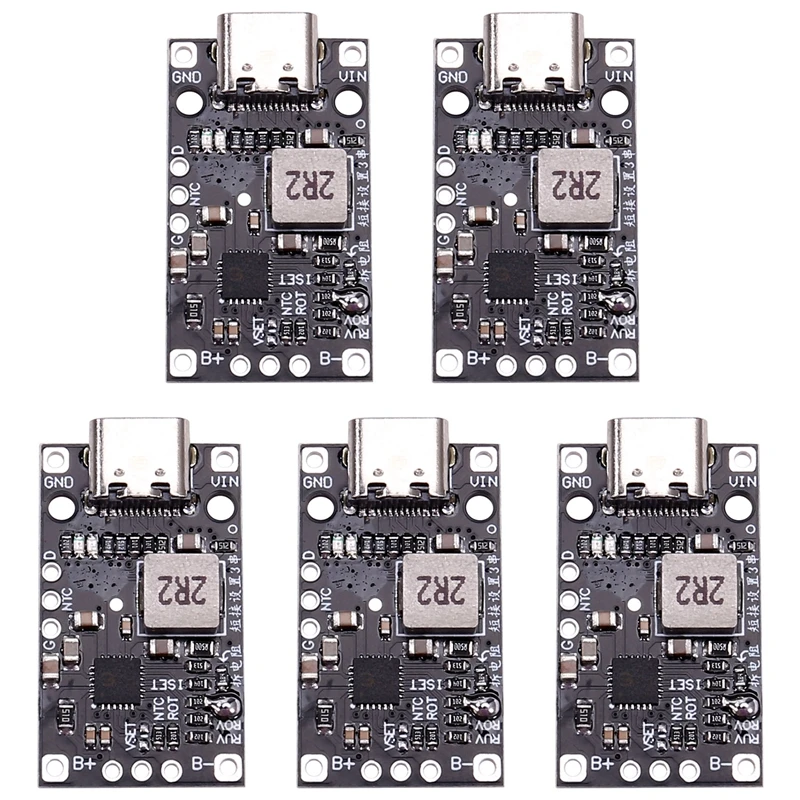 

5Pcs Type-C 3.7V 3S Lithium Battery Charging Boost Module Support QC Fast Charging With Balanced Charge LED Indicator