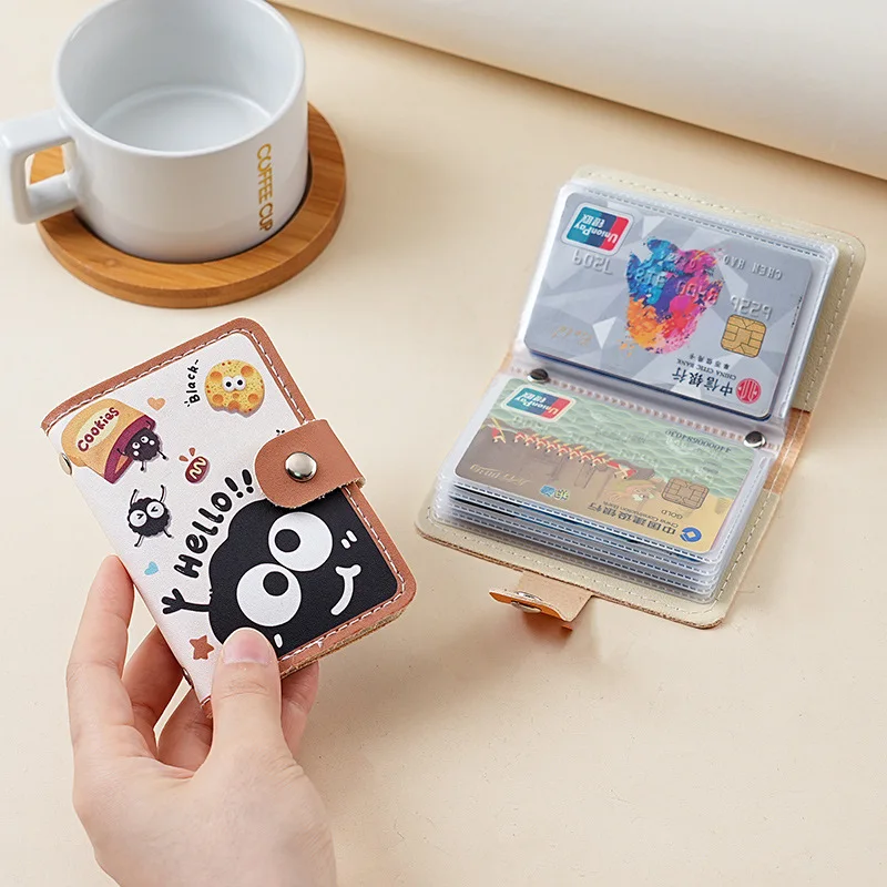 Cartoon coal ball card bag, large capacity, multi-card position, certificate storage, business card card holder
