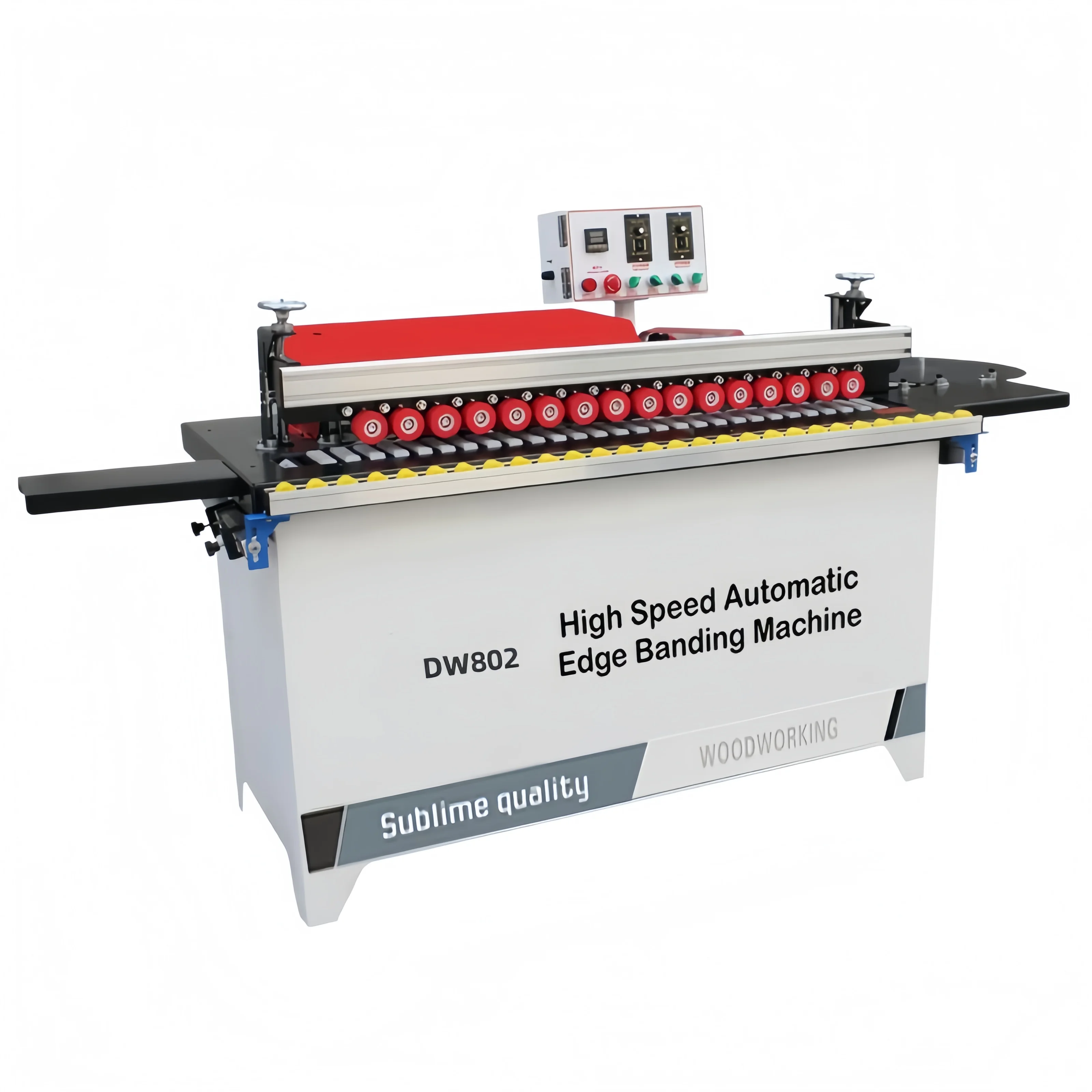 DW802 High Speed Automatic Edge Banding Machine, 220V 4000W, 5-50mm PVC/ Melamine Edge Bander for MDF & Furniture Boards