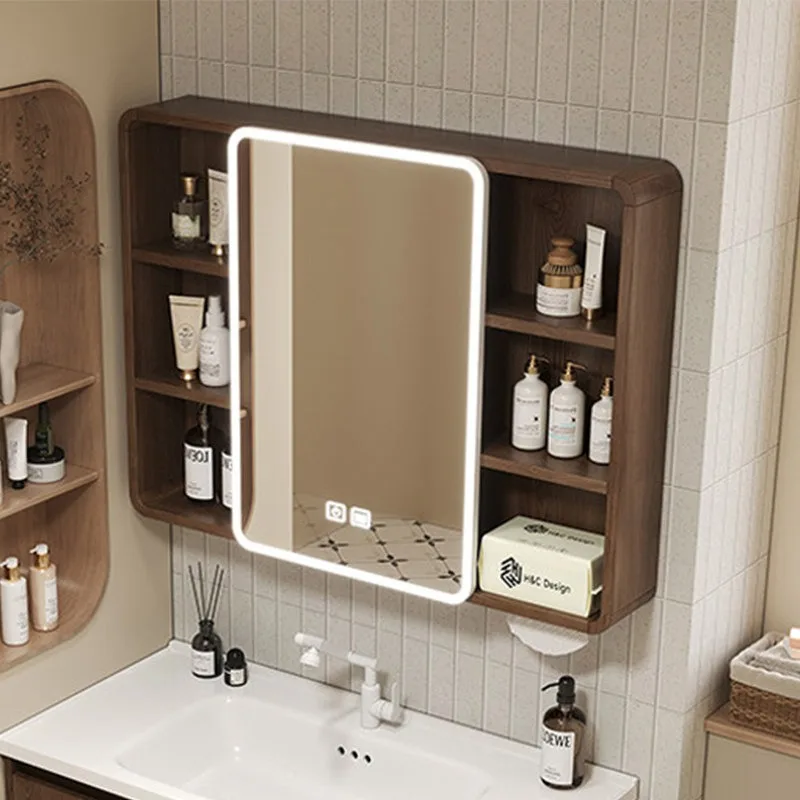 Mirror Toilet Bathroom Cabinet Shelves Corner Space Saver Design Modern Cupboard Chinese Style Archivadores Home Decoration