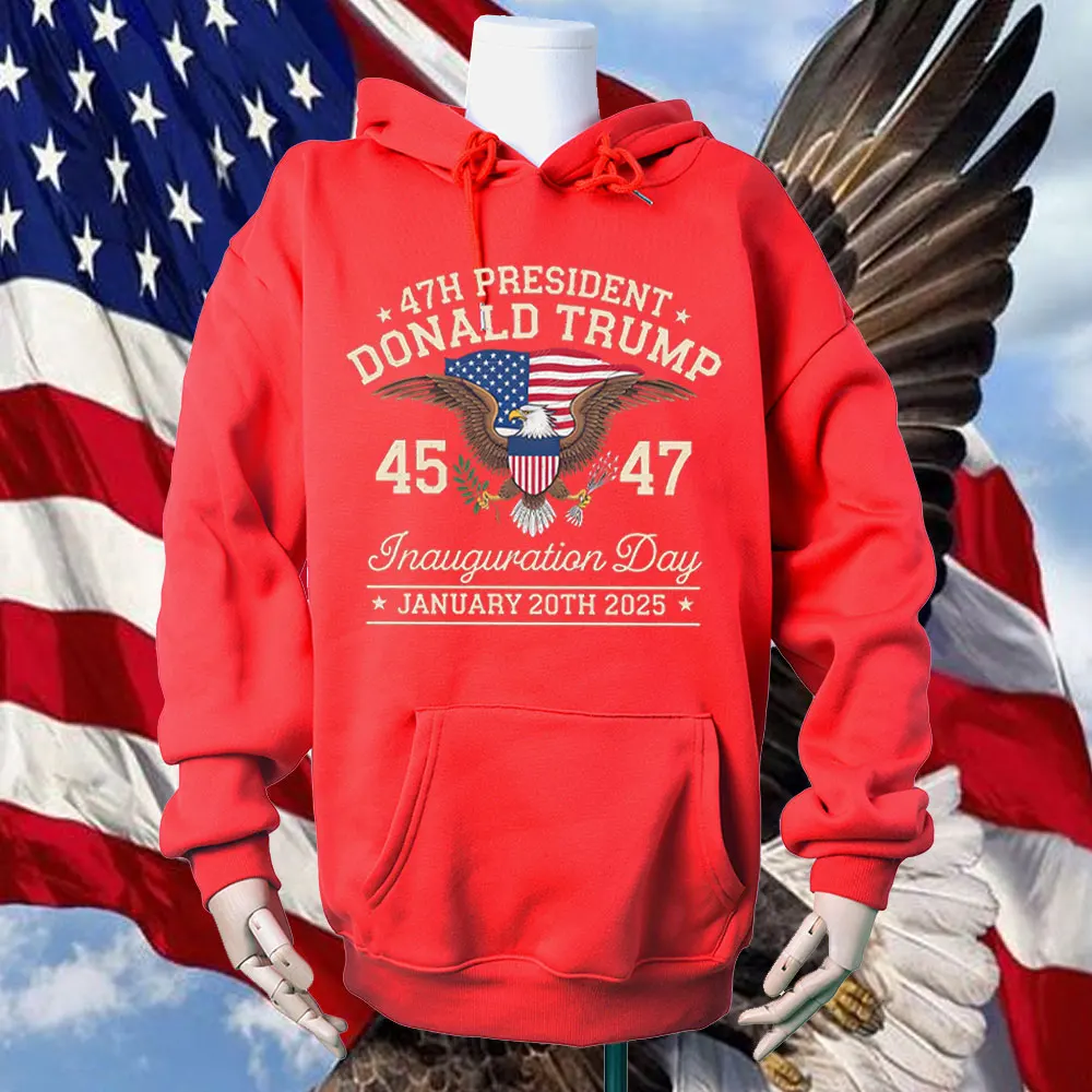 President Trump Inauguration Hoodie Patriotic Politics Republican Unisex Hoodie MAGA 47e Presidential Donald Trump Sweatshirt