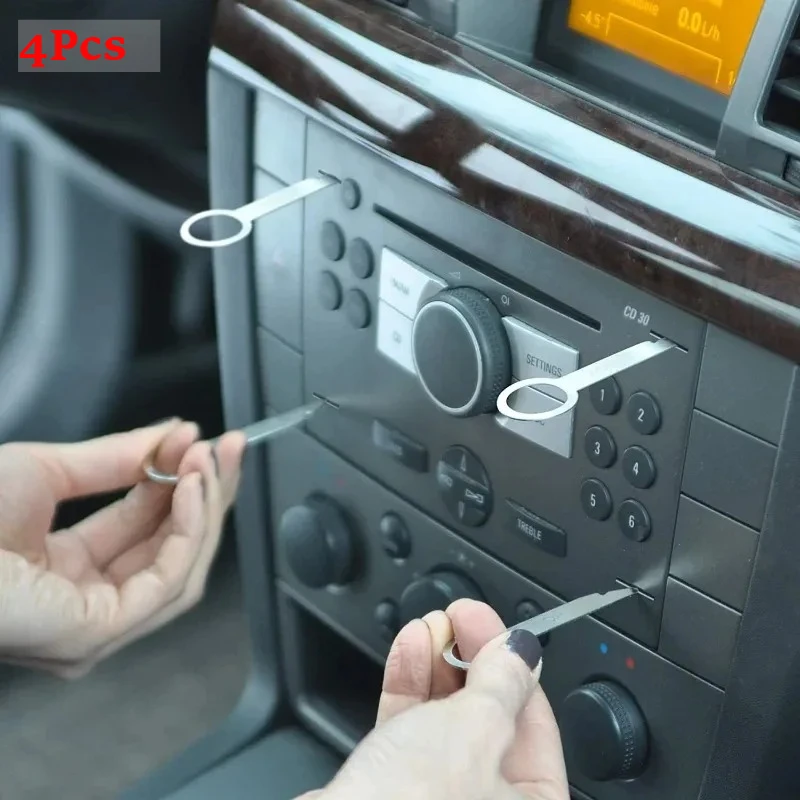 

4Pcs Car Radio Removal Tool Stereo Extractor Key Release Pin Head Unit Audio Install Tool For VW Audi Ford Mercedes Benz Skoda