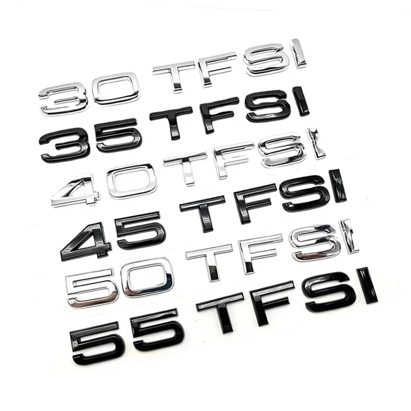 3D Car Styling 30 35 40 45 50 55 60 TFSI Logo Decal Emblem Rear Trunk Badge Sticker For Audi A1 A3 A4 A5 A6 A7 A8 Q2 Q3 Q5 Q7 TT
