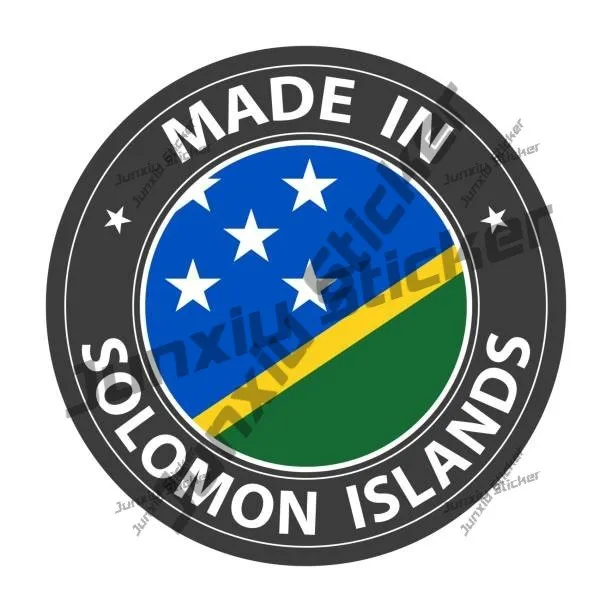 

Made In Solomon Islands Badge Sticker With Stars And National Flag Decal New Energy Creative Decals Fuel Tank Cap Pvc Boat Acces