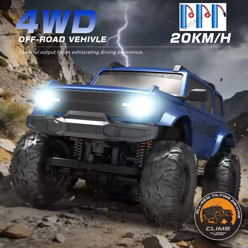 1:20 RC Drift Car With LED Light 4WD Remote Control Vehical Professional Climbing Off-road High Speed Toy for Kids Best Gift