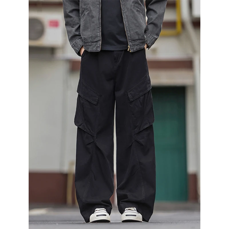Men's Outdoor Fashion Classic Soft and Comfortable Pure Cotton Casual Pants Fashionable Trend Loose Straight Leg Denim Pants