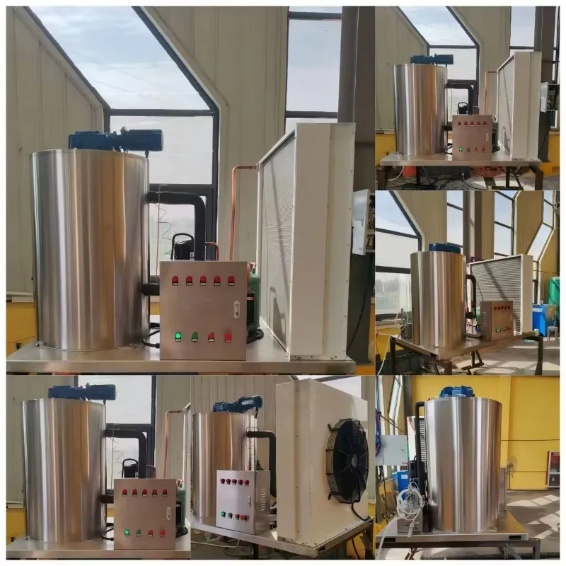 Custom 30 Ton Flake Ice Machine with Storage,380V Air Cooling Industrial Engine Pump Motor & Gear for Large-Scale Use