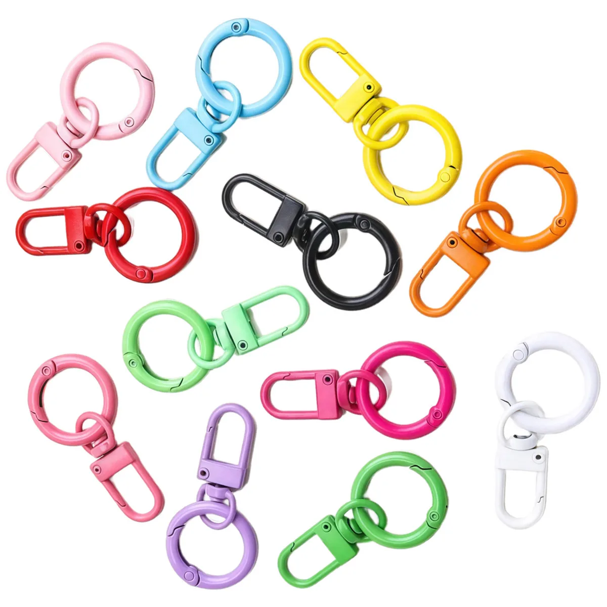 Colorful Paint Spring Clip Clasps Hook Classic Metal For Keyrings Jewelry DIY Supplies 48x24mm