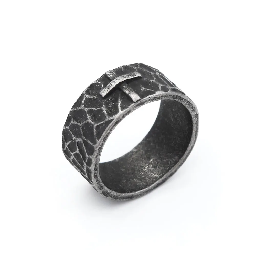 New Vintage 316L Stainless Steel Cross Ring Fashion Simple Punk Unique Rings For Men Women Hip Hop Biker Jewelry Gifts Wholesale