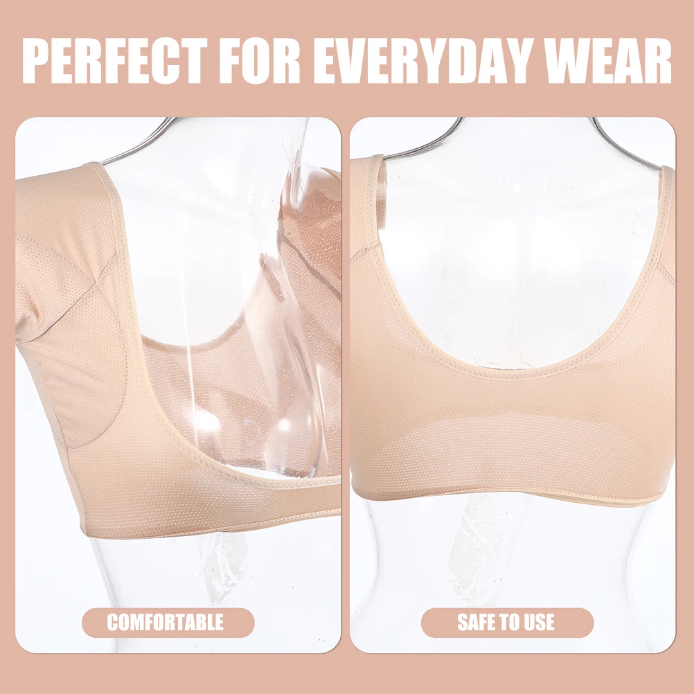 

Underarm Sweat Pads Vest Breathable Polyester Women Black L Size Washable Absorbent Armpit Pads Anti Sweat Stains Confidence