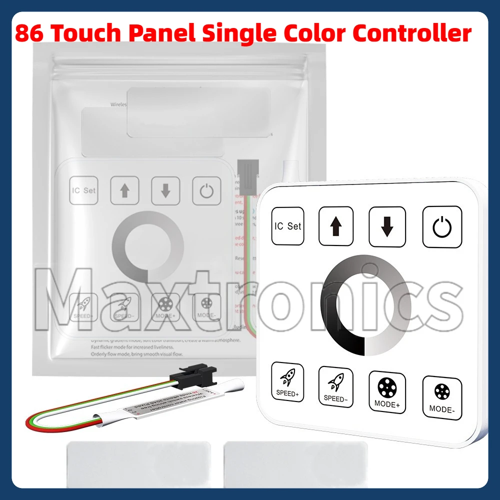 

DC5-24V 86, одноцветный контроллер с сенсорной панелью, проточная вода, конская гонка для WS2811, белые/теплые белые светодиодные ленты, диммеры