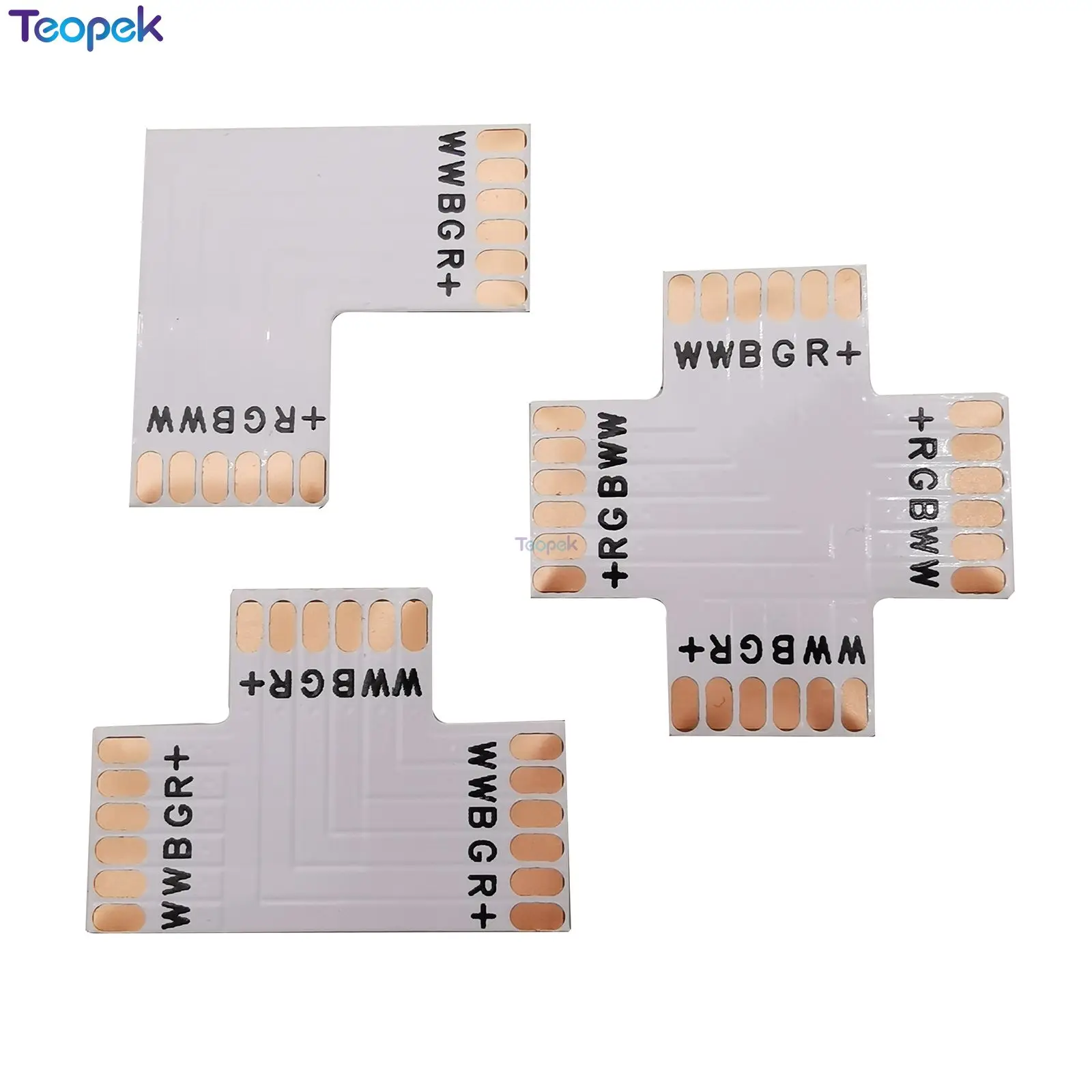 5pcs/lot 12mm 6PIN RGB+CCT L Type / X Type / T Shape No Soldering Connector for RGB CCT LED Strip 6 PIN Connector