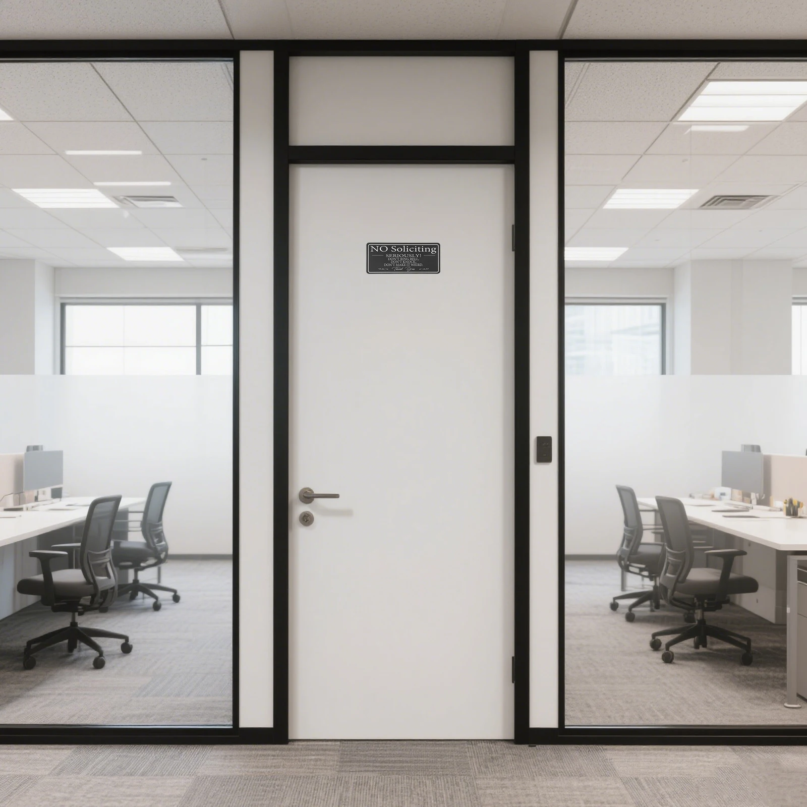 

Self-Adhesive Waterproof Acrylic No Soliciting Plate Weather Resistant Gate Sticker For Exterior Walls Office Store Home Use