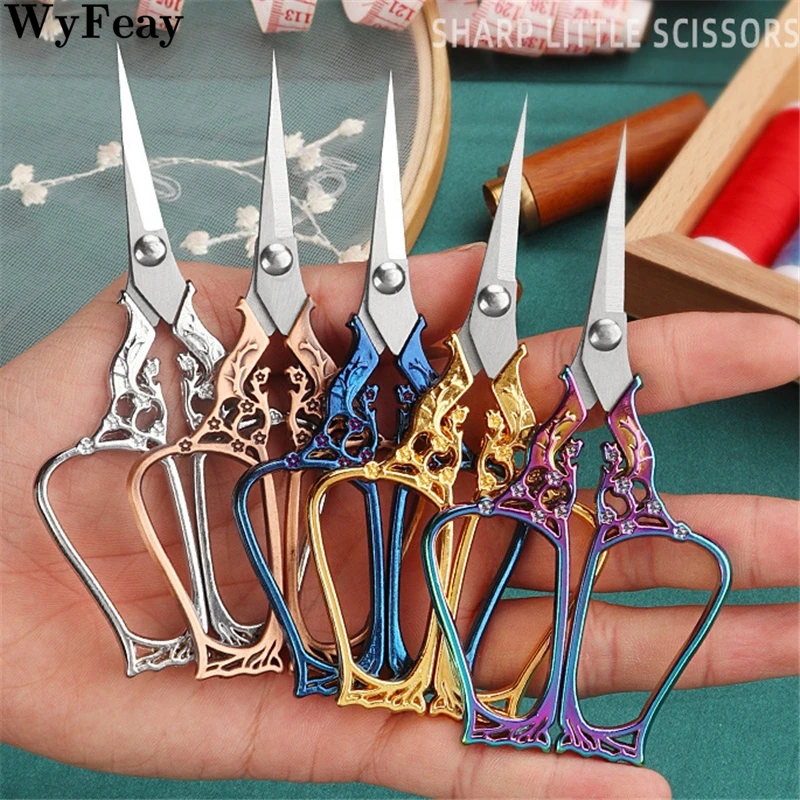 Retro Zakka Vintage Scissors for Diy Paper Antique Embroidery Sewing Gold Tailor Scissor Shears Cross-stitch Needlework Tools