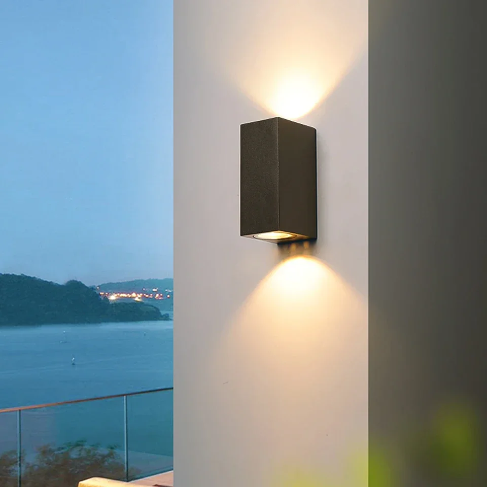 Aluminiowa Lampa Ścienna Wodoodporna Zewnętrzna LED Kinkiet IP65 Oświetlenie Ogrodowe do Dekoracji Balkonu AC110V 220V