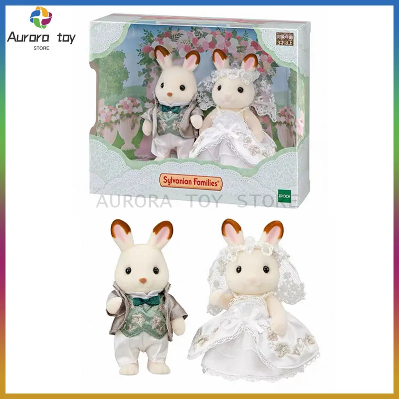 

New Kawaii SYLVANIAN FAMILIES 2025 Wedding Dress Series Figures Doll Flocking Mini Doll Custom Room Decoration Birthday Toy Gift