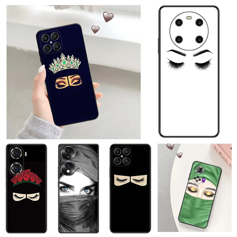 Soft Anti-Drop Phone Case For Honor X7b X6 70 90 X8 b X9A X9B Magic5 Pro X8A X6A 8X Hijab Muslim Girl Pixel 8A 7A 6A 6 7 8 Cover