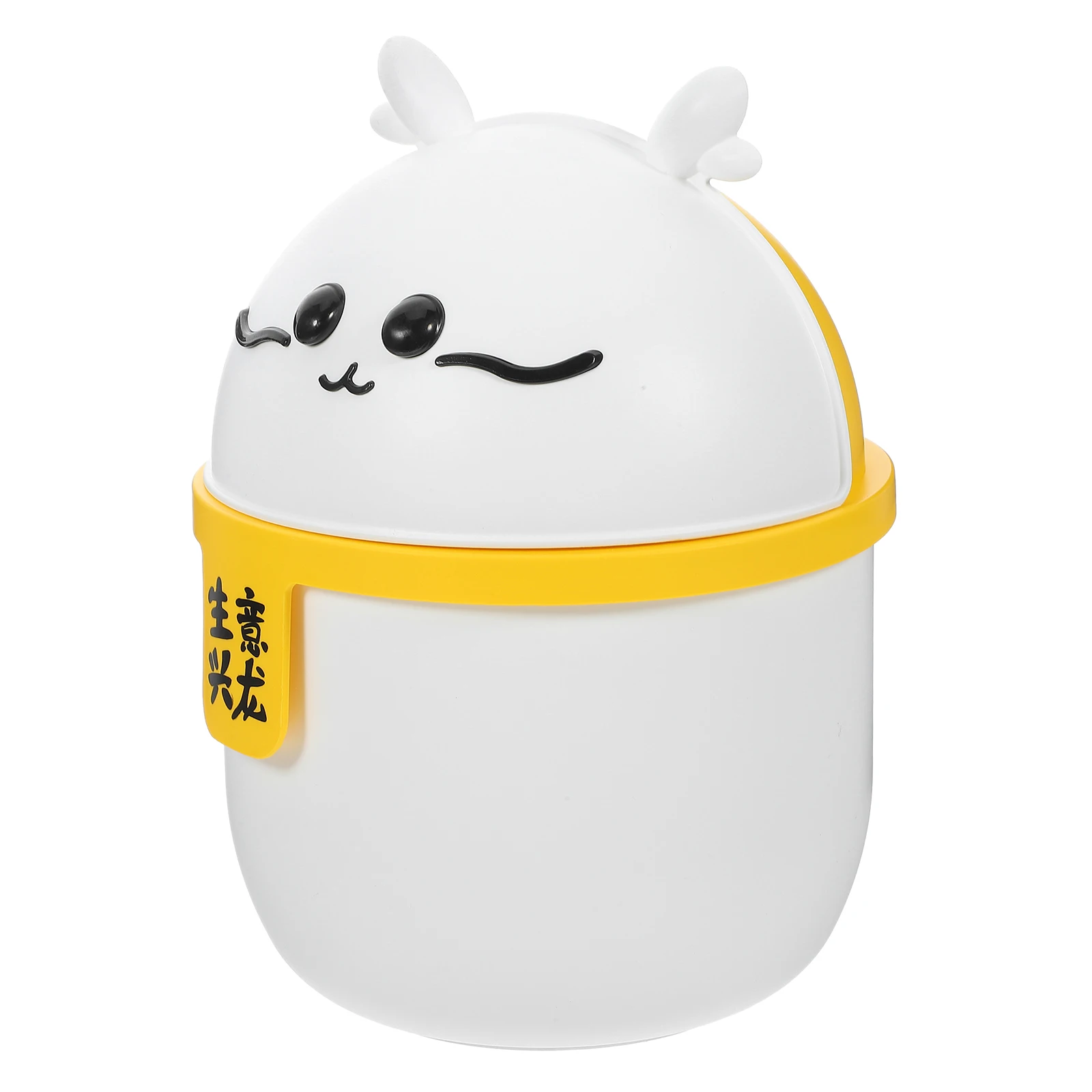 

Adorable Mini Desktop Trash Can Cute Dragon Design with Lid Compact Garbage for Office Household Use Small Plastic Waste Bin