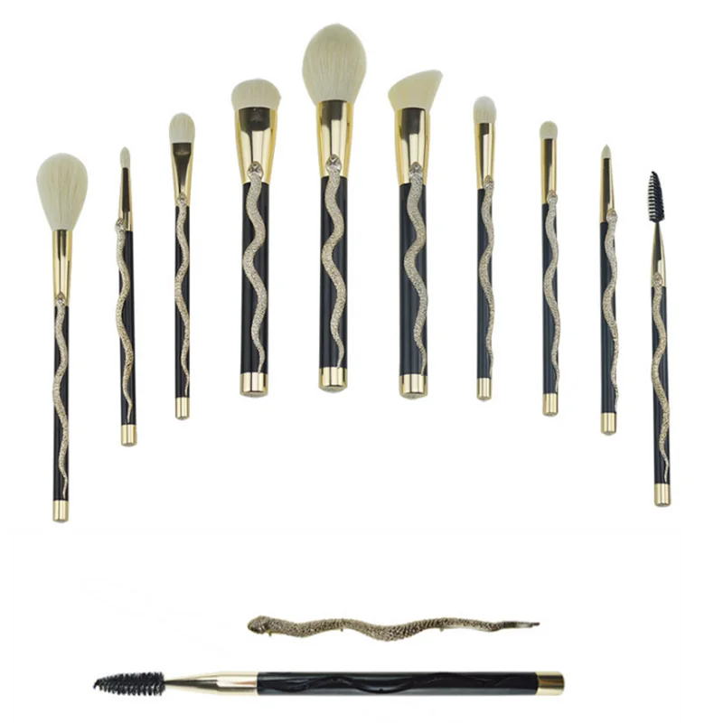 10 pcs/Set Soft skin-friendly nice the touch easy to color comfort stereto-handle makeup brush set