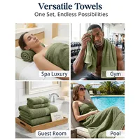 16 Piece 100% Cotton Towel Set, Soft Absorbent Quick Dry Bathroom Towels for Home Use 3
