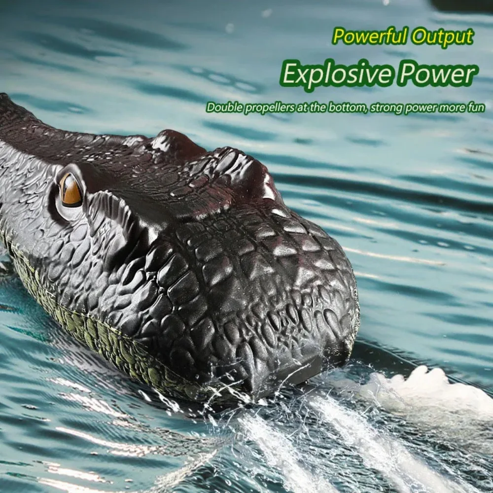 Barco de cocodrilo y serpiente RC de 2,4 GHz, lancha motora de Control remoto de animales impermeable realista, juguete de lago de piscina de alta velocidad para niños y adultos