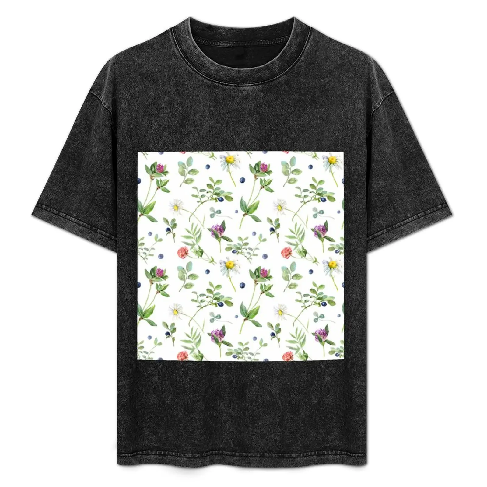 Blooming flowers and berries T-Shirt sublime oversized tee shirts for men